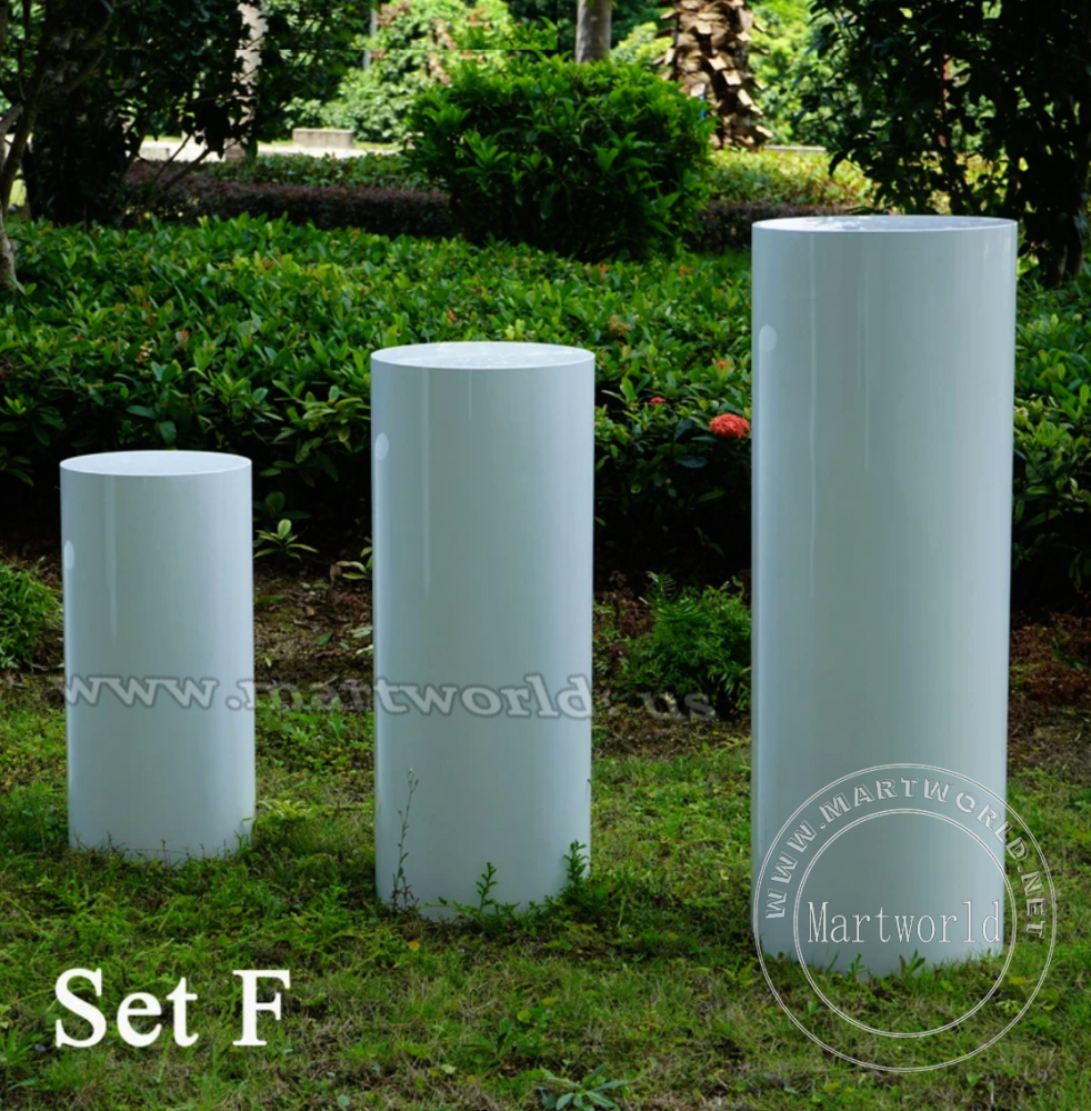 Pedestal white table cylinder plinth table cake table birthday party table sweet table wedding table