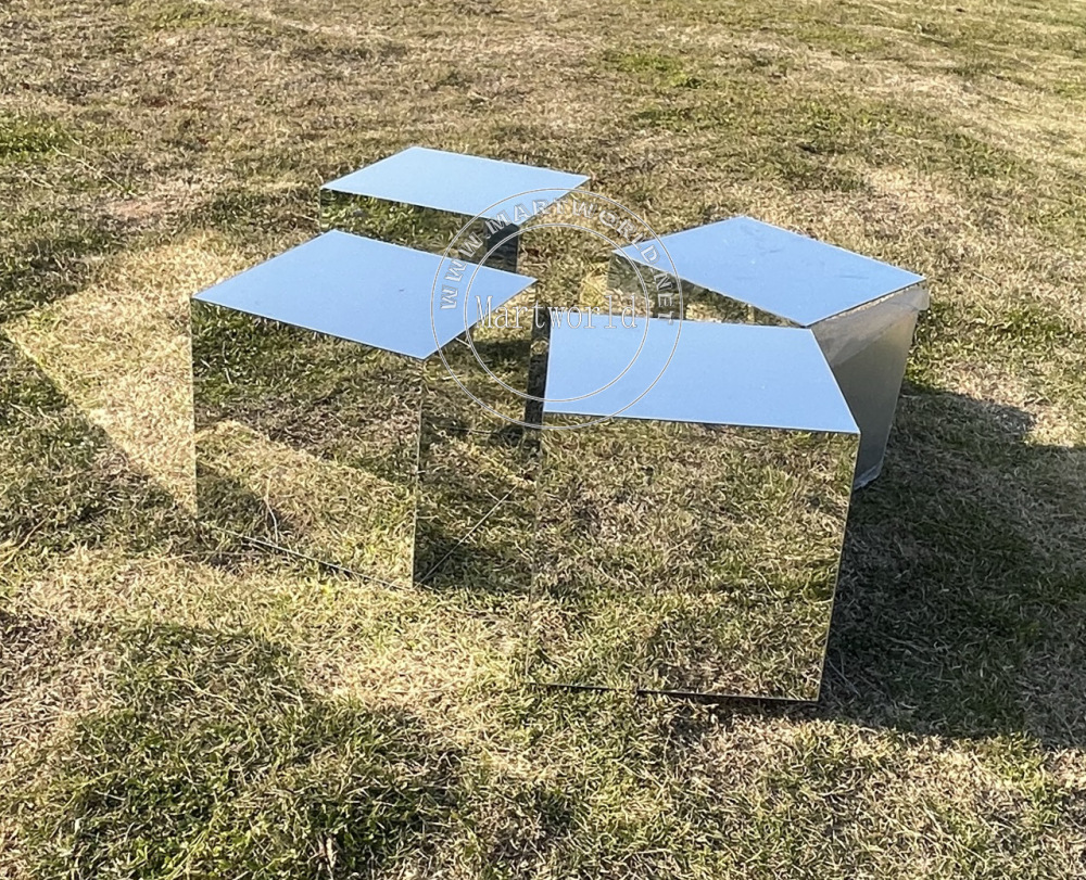 Silver mirror boxes glass mirror boxes wedding events backdrop outdoor  decorations birthday decor birthday ideas sweet table