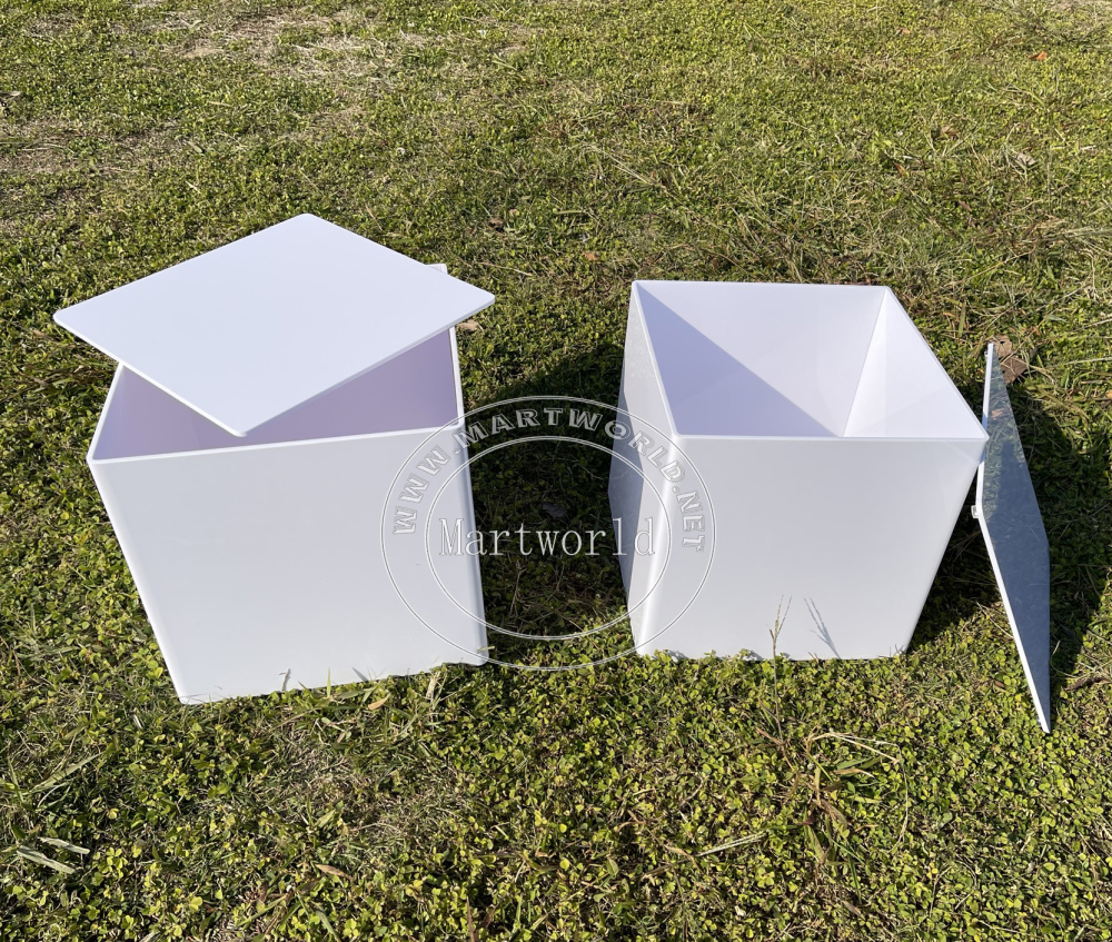 White mirror box glass mirror boxes wedding events backdrop outdoor decorations birthday decor birthday ideas sweet table