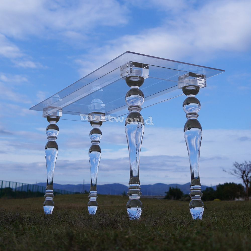 acrylic clear rectangle table events dining table  living room decoration home decoration bridal shower party decoration birthday cake table sweets candy bar table rectangular table