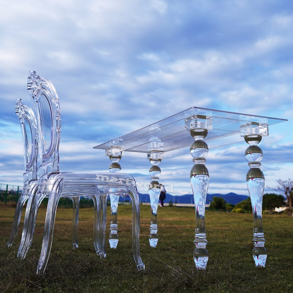 acrylic clear rectangle table events dining table  living room decoration home decoration bridal shower party decoration birthday cake table sweets candy bar table rectangular table