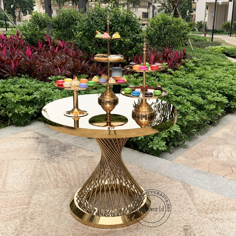 gold cocktail table golden coffee table art display stands for events home decoration cake table bridal shower flower pedestal table birthday family party cupcake table outdoor party sweets bar table