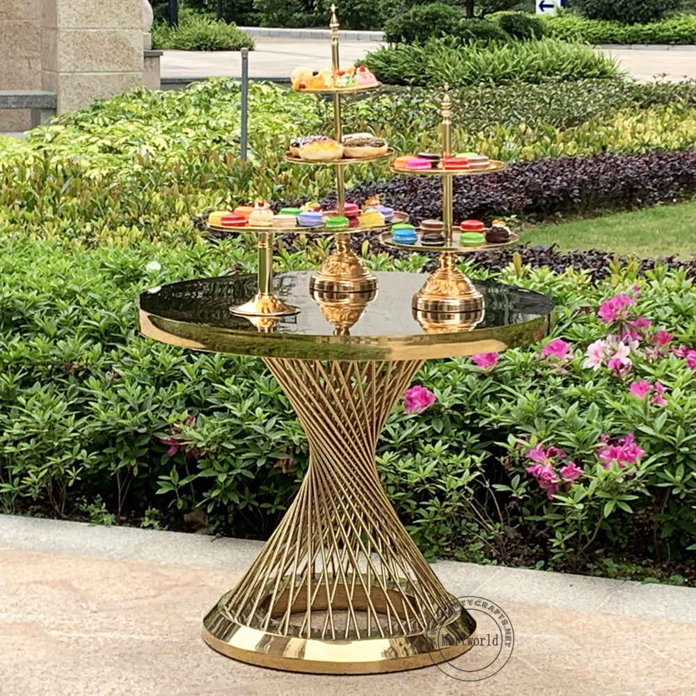 gold cocktail table golden coffee table art display stands for events home decoration cake table bridal shower flower pedestal table birthday family party cupcake table outdoor party sweets bar table