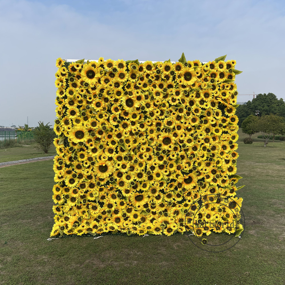 sunflower 3D flower wall romantic rose floral wall for party events planning bridal shower couples shower garden layout wedding photo backdrops decoration