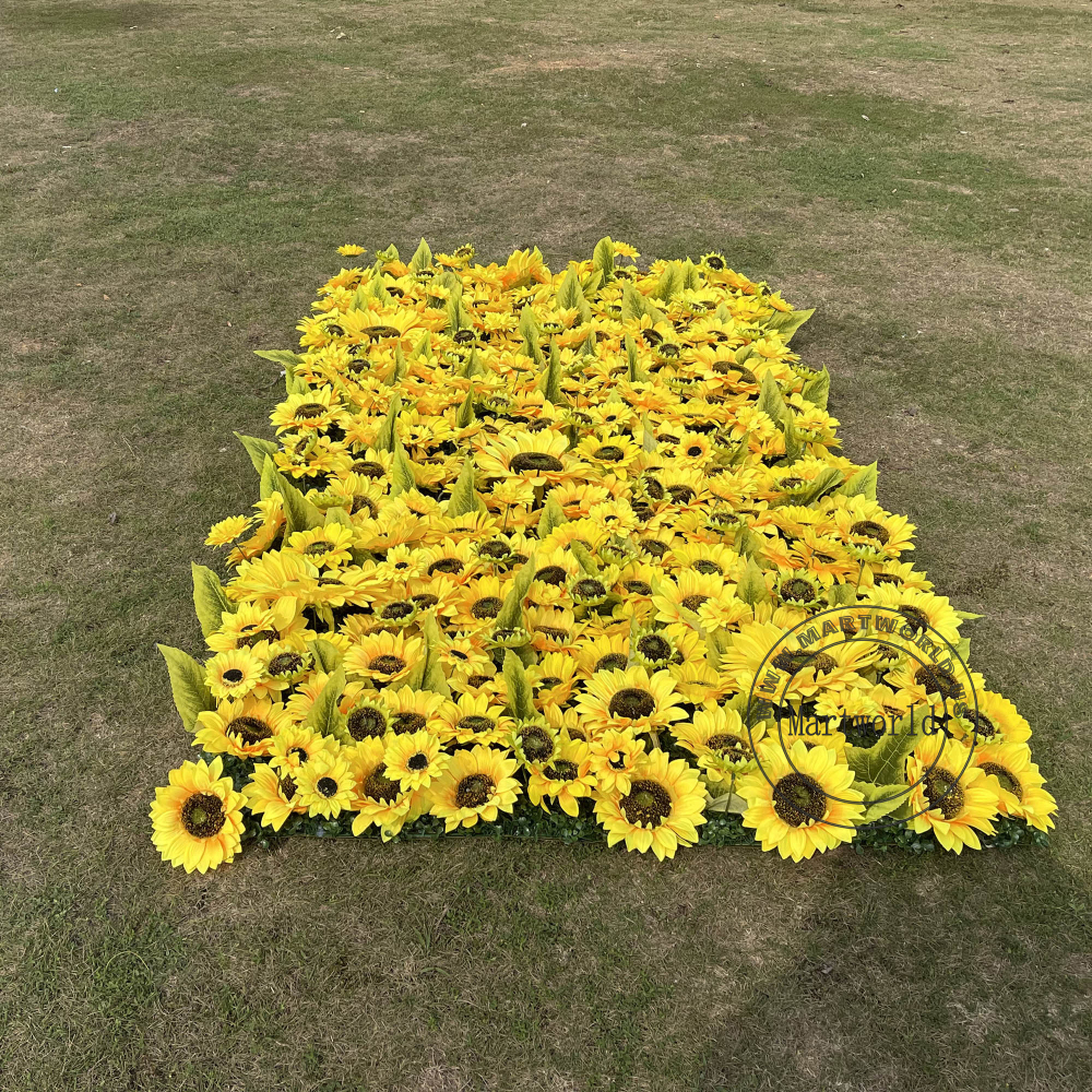 sunflower 3D flower wall romantic rose floral wall for party events planning bridal shower couples shower garden layout wedding photo backdrops decoration