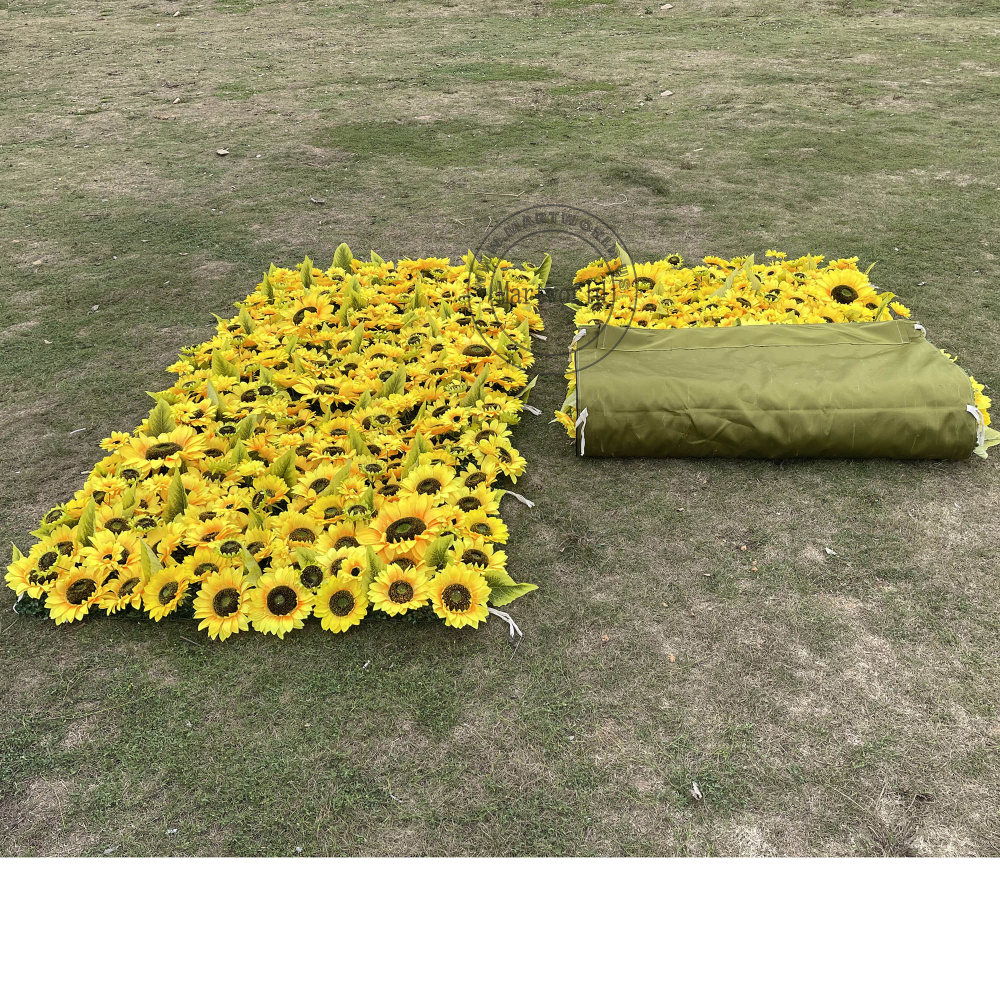 sunflower 3D flower wall romantic rose floral wall for party events planning bridal shower couples shower garden layout wedding photo backdrops decoration