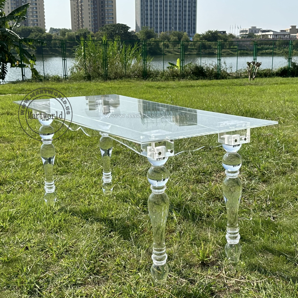 acrylic clear rectangle table events dining table  living room decoration home decoration bridal shower party decoration birthday cake table sweets candy bar table rectangular table