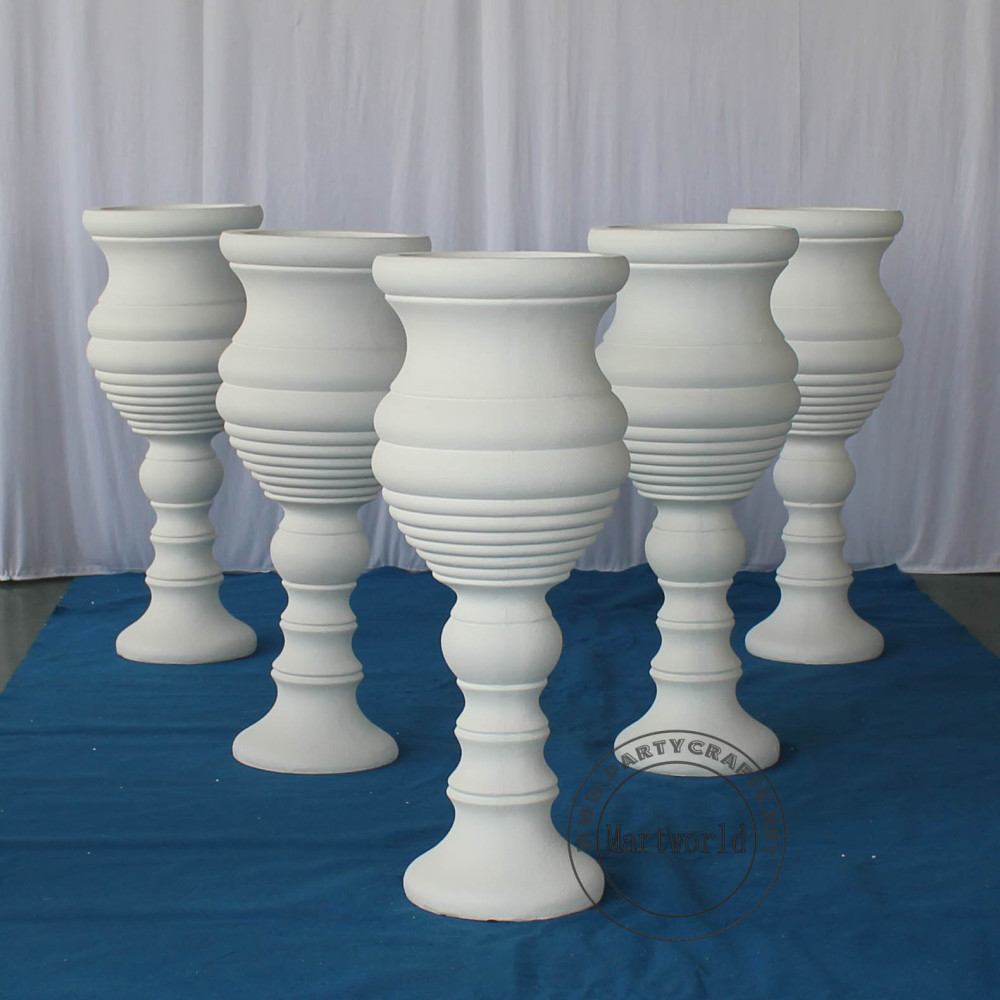 White fiberglass vase decoration wedding party decoration bridal shower event decoration aisle decoration living room hotel hall decoration