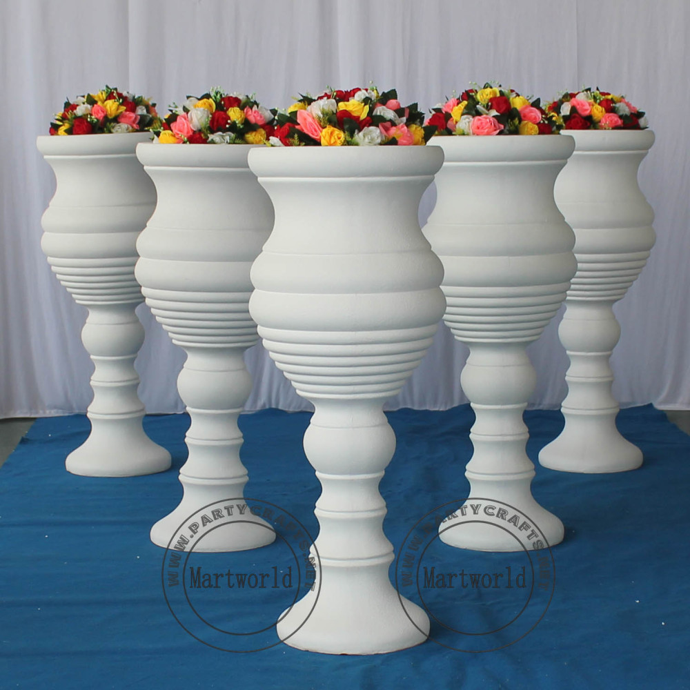 White fiberglass vase decoration wedding party decoration bridal shower event decoration aisle decoration living room hotel hall decoration