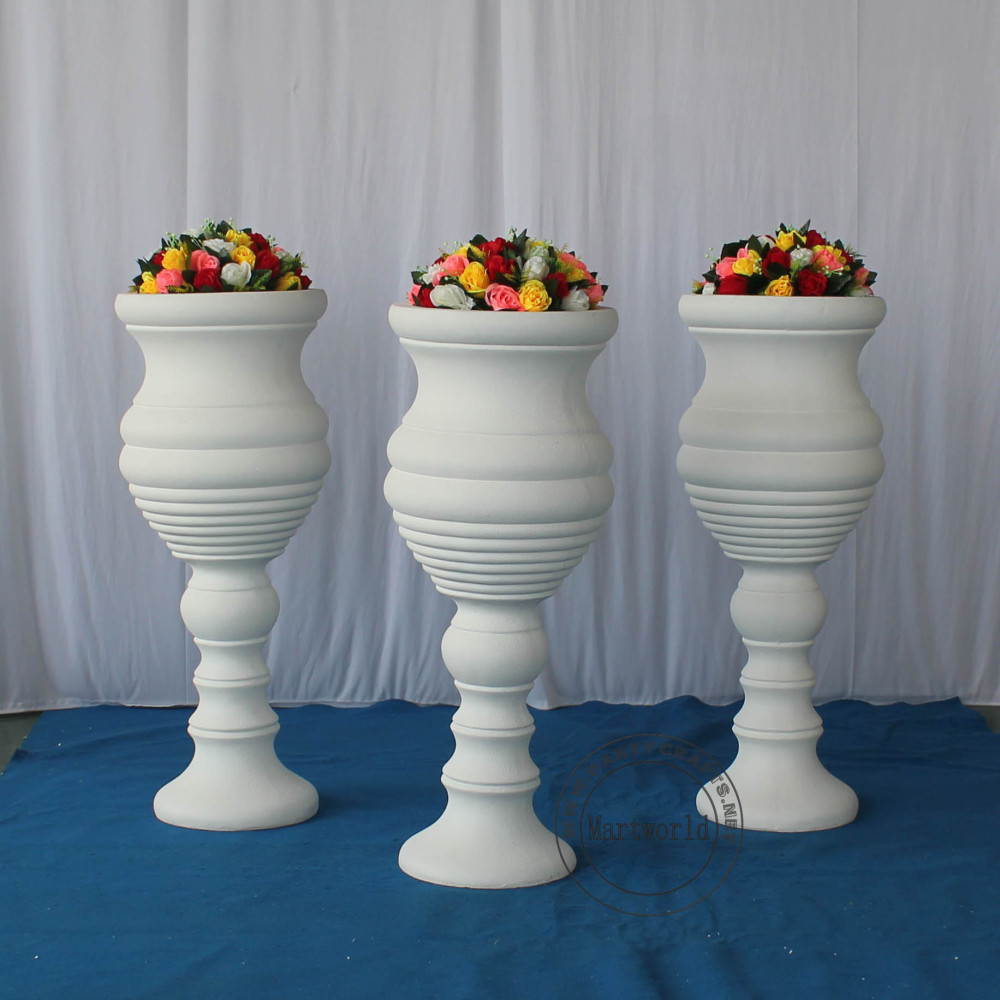 White fiberglass vase decoration wedding party decoration bridal shower event decoration aisle decoration living room hotel hall decoration