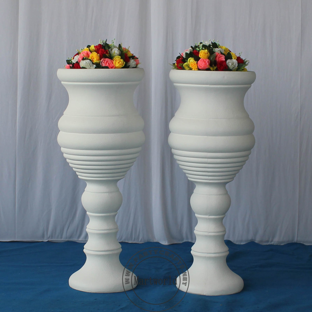 White fiberglass vase decoration wedding party decoration bridal shower event decoration aisle decoration living room hotel hall decoration