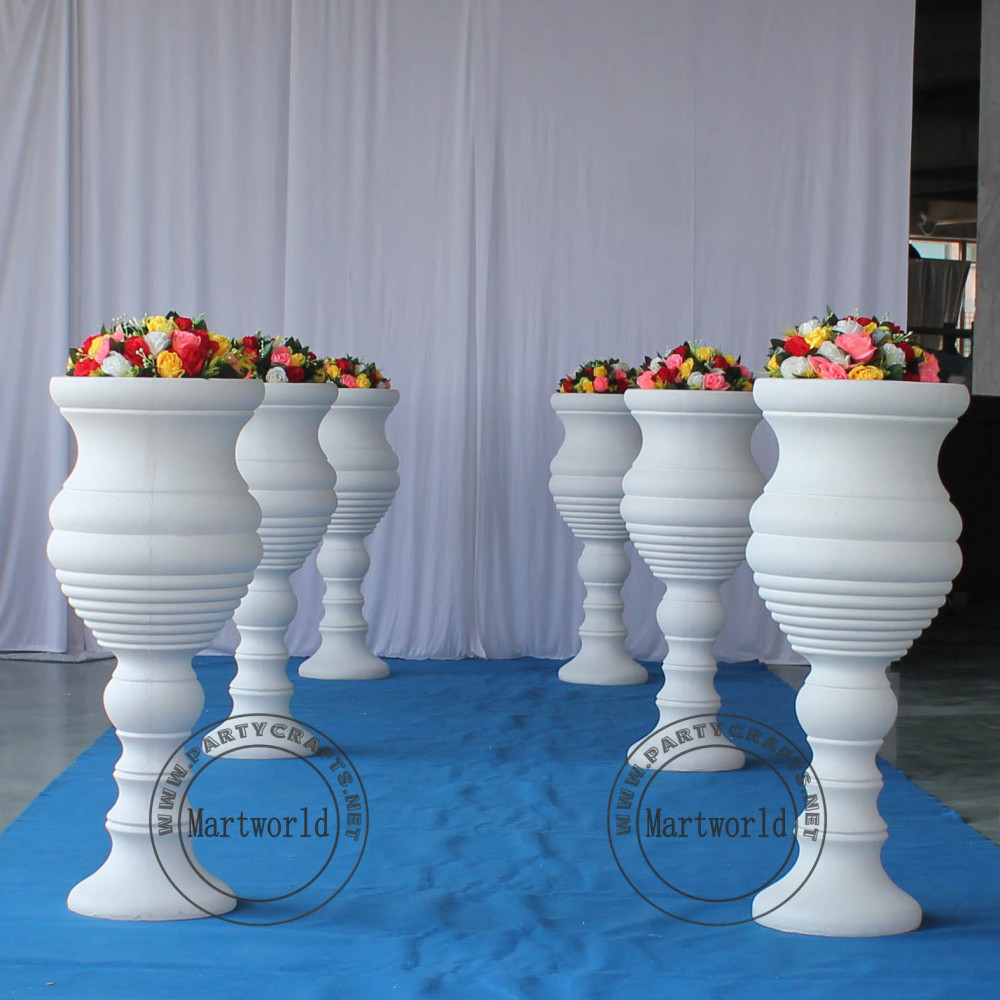 White fiberglass vase decoration wedding party decoration bridal shower event decoration aisle decoration living room hotel hall decoration