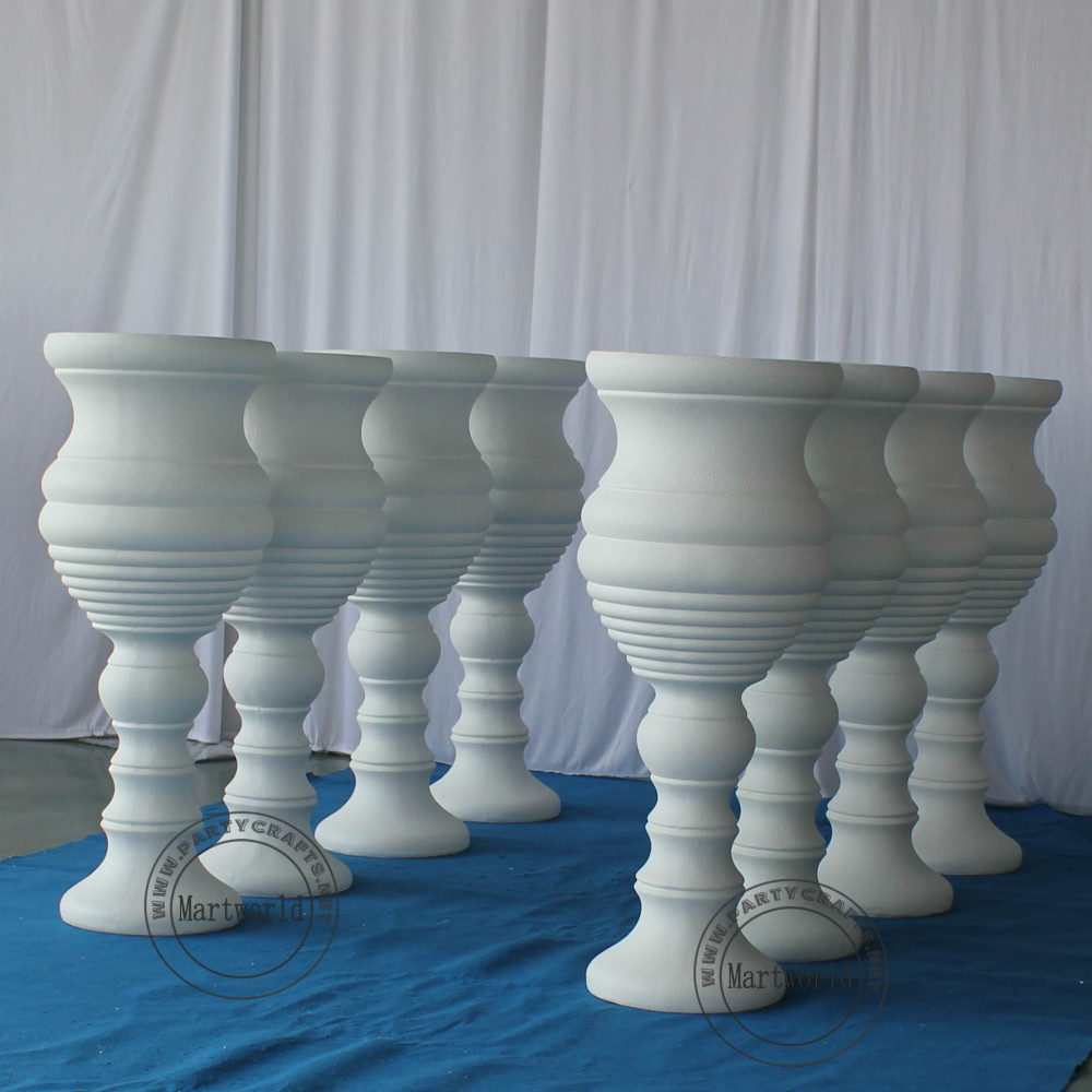 White fiberglass vase decoration wedding party decoration bridal shower event decoration aisle decoration living room hotel hall decoration