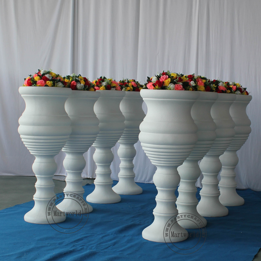 White fiberglass vase decoration wedding party decoration bridal shower event decoration aisle decoration living room hotel hall decoration