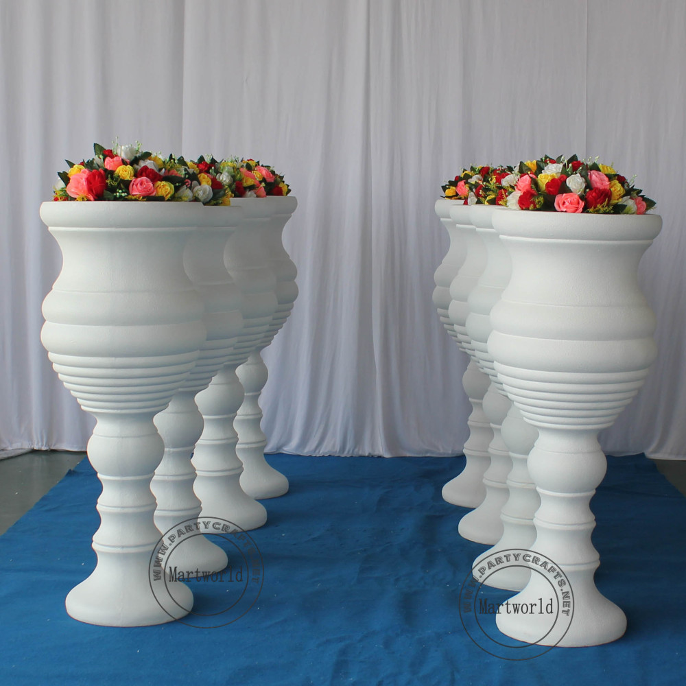 White fiberglass vase decoration wedding party decoration bridal shower event decoration aisle decoration living room hotel hall decoration
