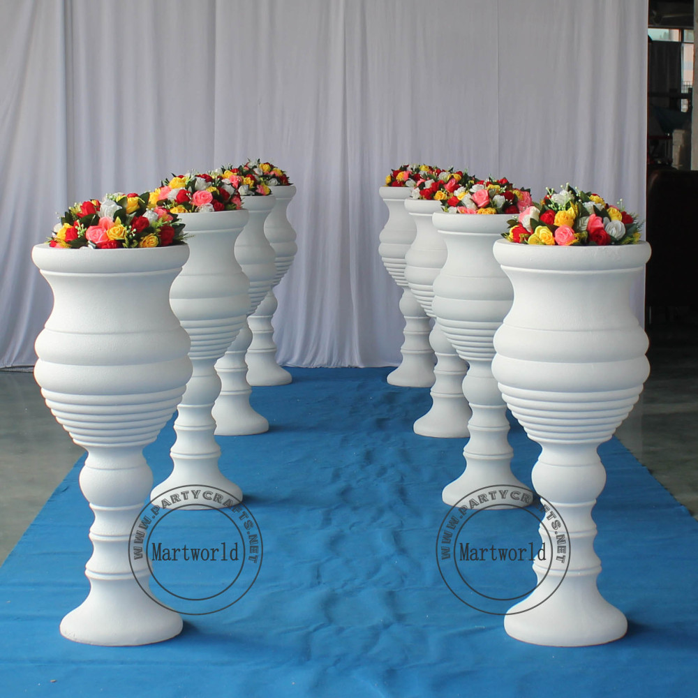 White fiberglass vase decoration wedding party decoration bridal shower event decoration aisle decoration living room hotel hall decoration
