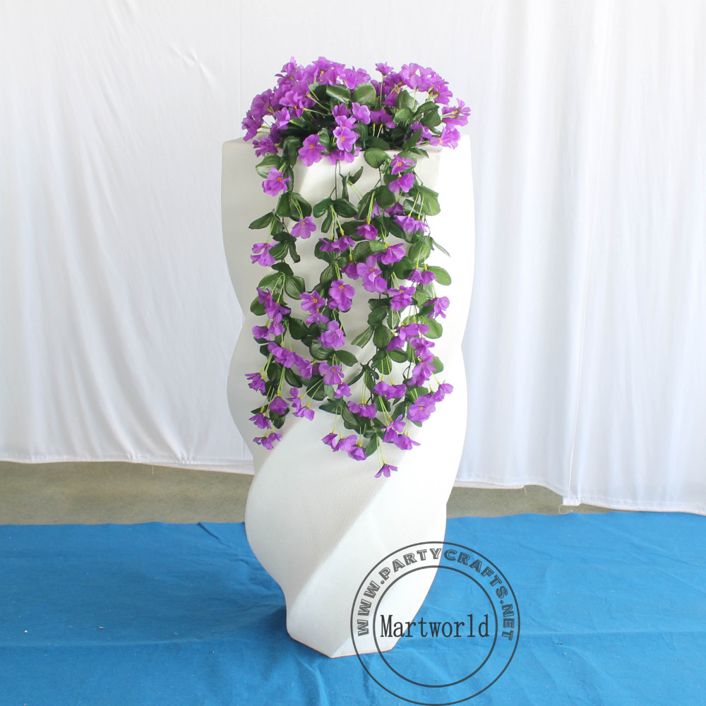 White fiberglass vase  decoration spiral pattern aisle decoration wedding party decoration bridal shower event decoration living room hotel hall decoration
