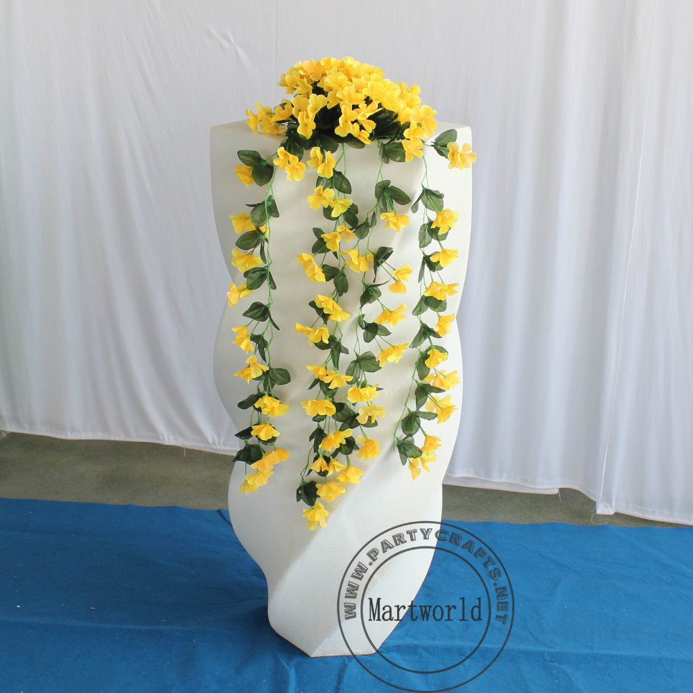 White fiberglass vase  decoration spiral pattern aisle decoration wedding party decoration bridal shower event decoration living room hotel hall decoration