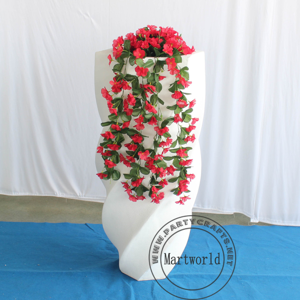 White fiberglass vase  decoration spiral pattern aisle decoration wedding party decoration bridal shower event decoration living room hotel hall decoration