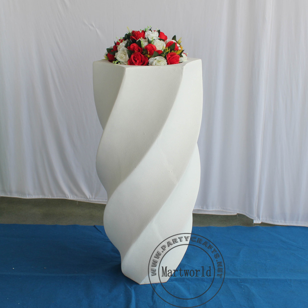 White fiberglass vase  decoration spiral pattern aisle decoration wedding party decoration bridal shower event decoration living room hotel hall decoration