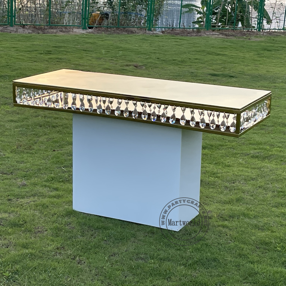white rectangle crystal table crystal arcylic top white base wedding party event hotel hall decoration  home decoration rectangular table