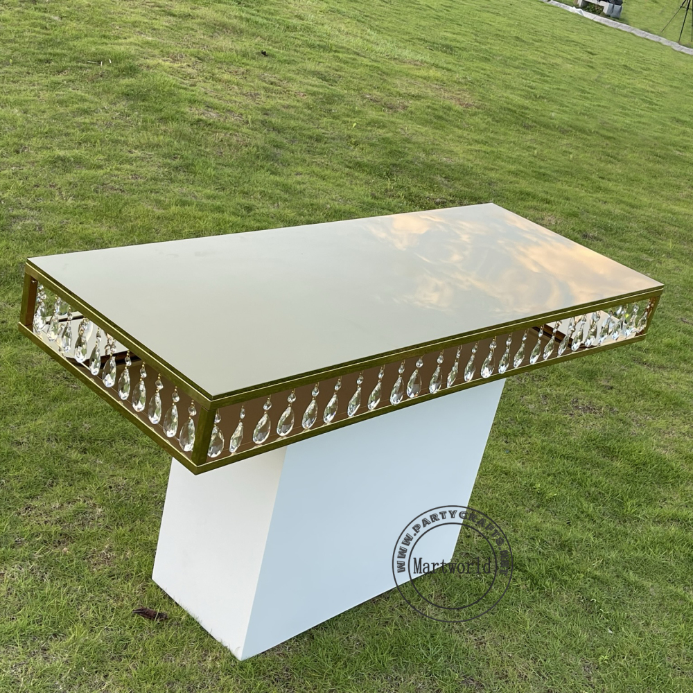 white rectangle crystal table crystal arcylic top white base wedding party event hotel hall decoration  home decoration rectangular table