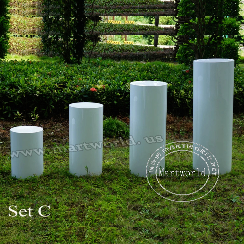 large size white plinths pedestal stand art display stands wedding party event decoration home decoration white cylinder pedestal backdrop decoration high pedestal bridal shower aisle round decoration  column pedestal gloss white plinth
