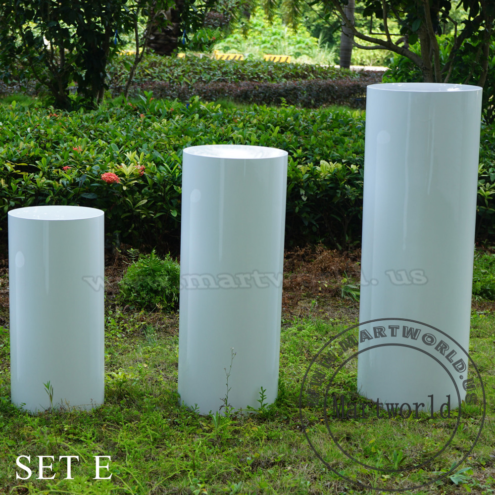 large size white plinths pedestal stand art display stands wedding party event decoration home decoration white cylinder pedestal backdrop decoration high pedestal bridal shower aisle round decoration  column pedestal gloss white plinth