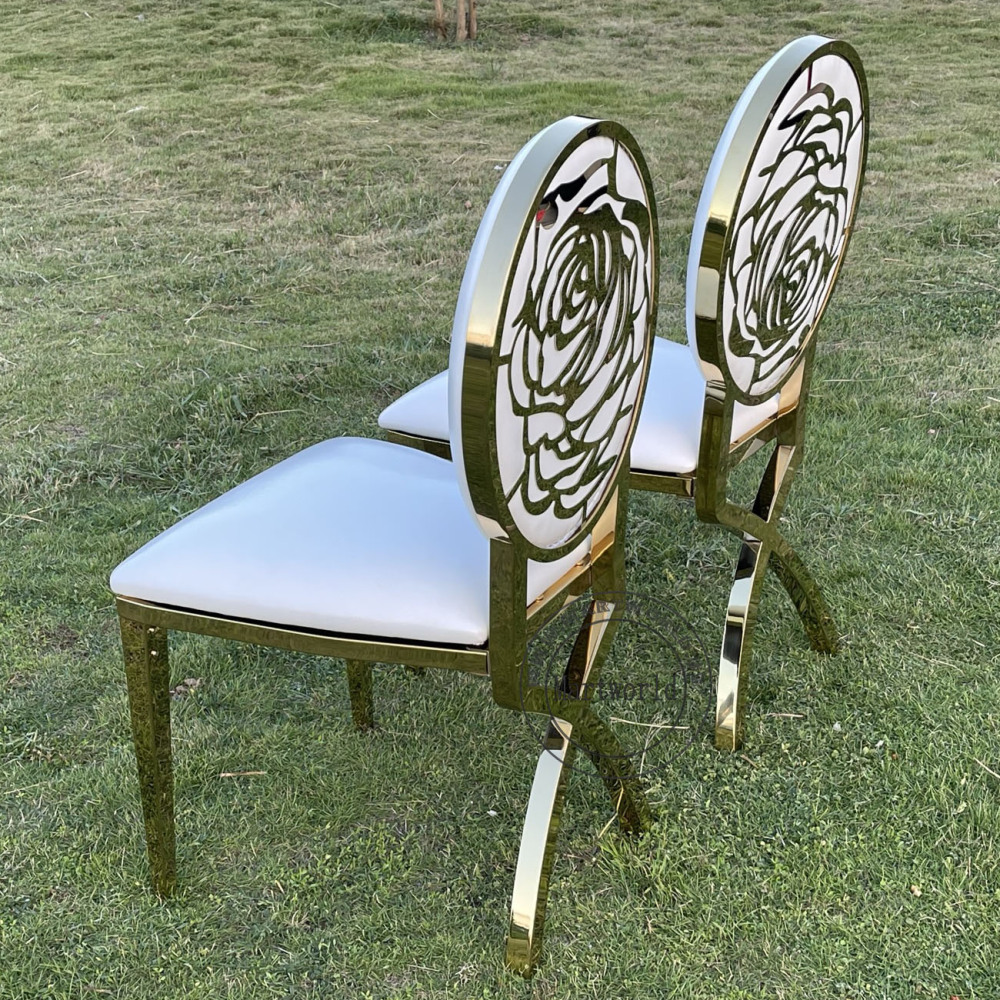 Rose Carved Luxury Chairs with Interchangeable Backside Logo Bridal Shower Couple Chairs Elegant Wedding Banquet Chairs Event Party Decoration Seating