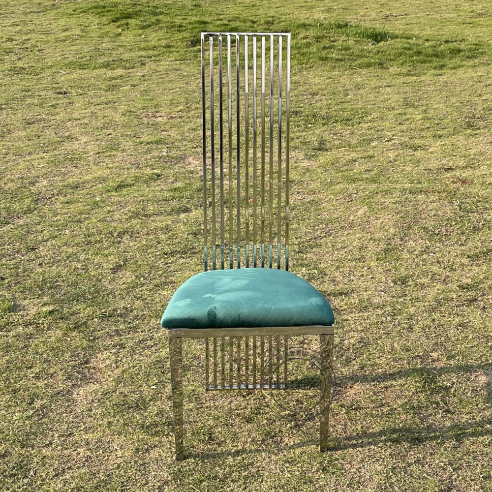 Silver High Back Dining Chair Luxury Banquet Chair Modern Wedding Event Chair Bridal Shower Party Chair Elegant Dining Room Furniture Decoration