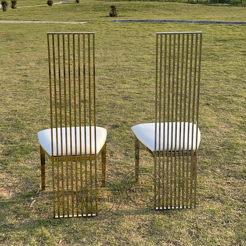 Silver High Back Dining Chair Luxury Banquet Chair Modern Wedding Event Chair Bridal Shower Party Chair Elegant Dining Room Furniture Decoration