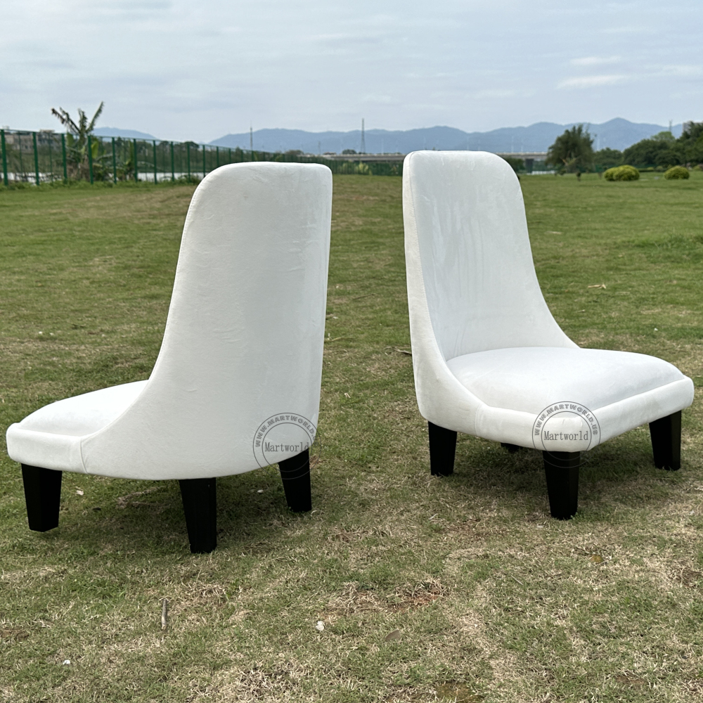 White velvet Wingback Chair  leg chair chair armless  chair events chair wedding chairs party chair