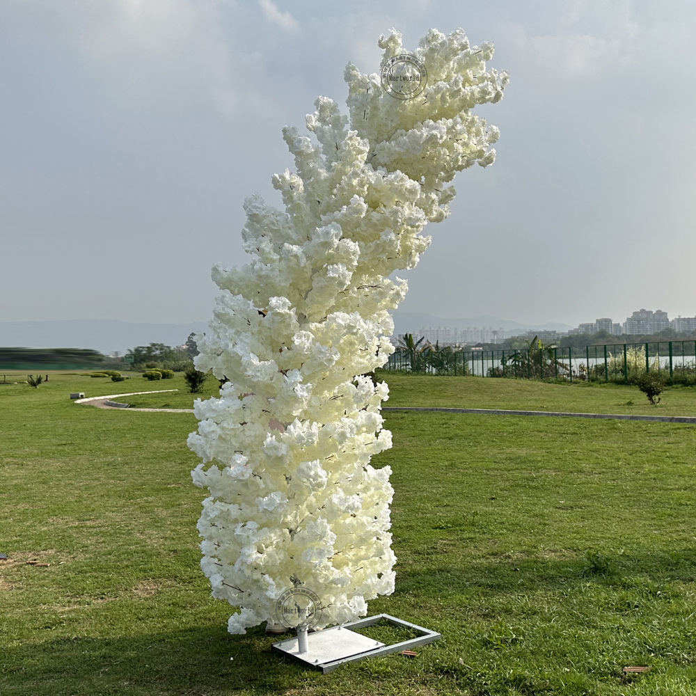 white cherry blossom arc backdrop stand backdrop cherry blossom tree stage artificial tree artificial flower fake tree garden layout
