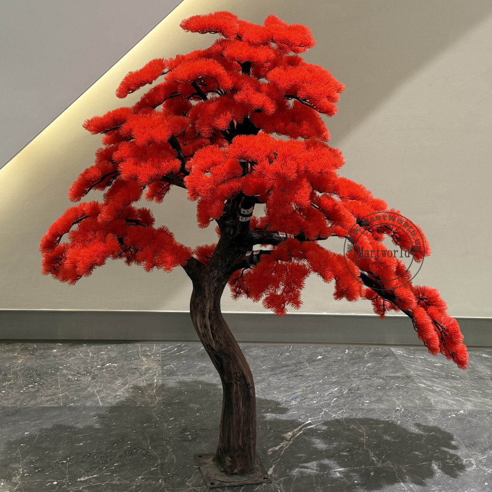 Bonsai tree red arfificial pine tree detachable faux tree artificial bonsai tree Christmas decor villa courtyard decor landscape decor ideas