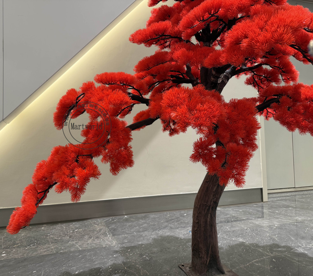 Bonsai tree red arfificial pine tree detachable faux tree artificial bonsai tree Christmas decor villa courtyard decor landscape decor ideas
