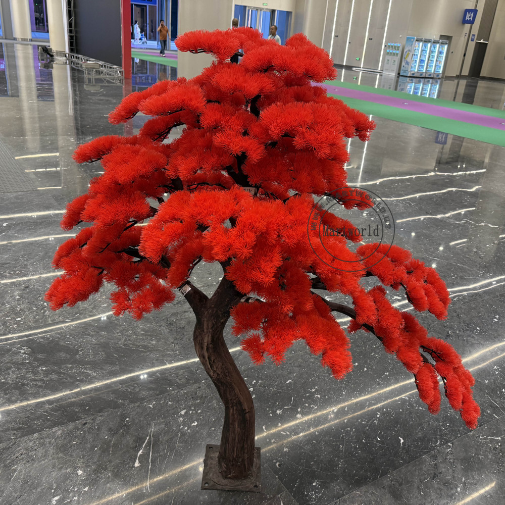 Bonsai tree red arfificial pine tree detachable faux tree artificial bonsai tree Christmas decor villa courtyard decor landscape decor ideas