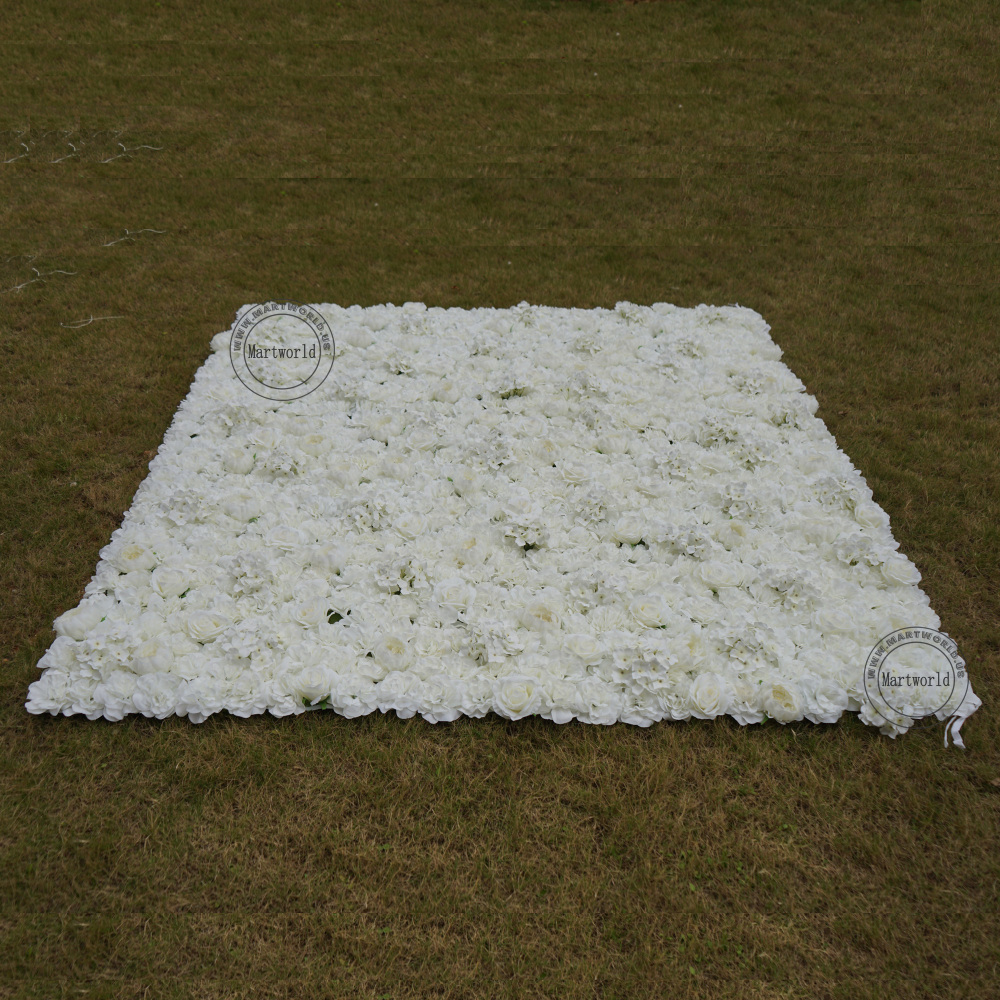 white 3D flower wall romantic rose floral wall for party events planning garden layout bridal shower couples shower wedding photo backdrops decoration