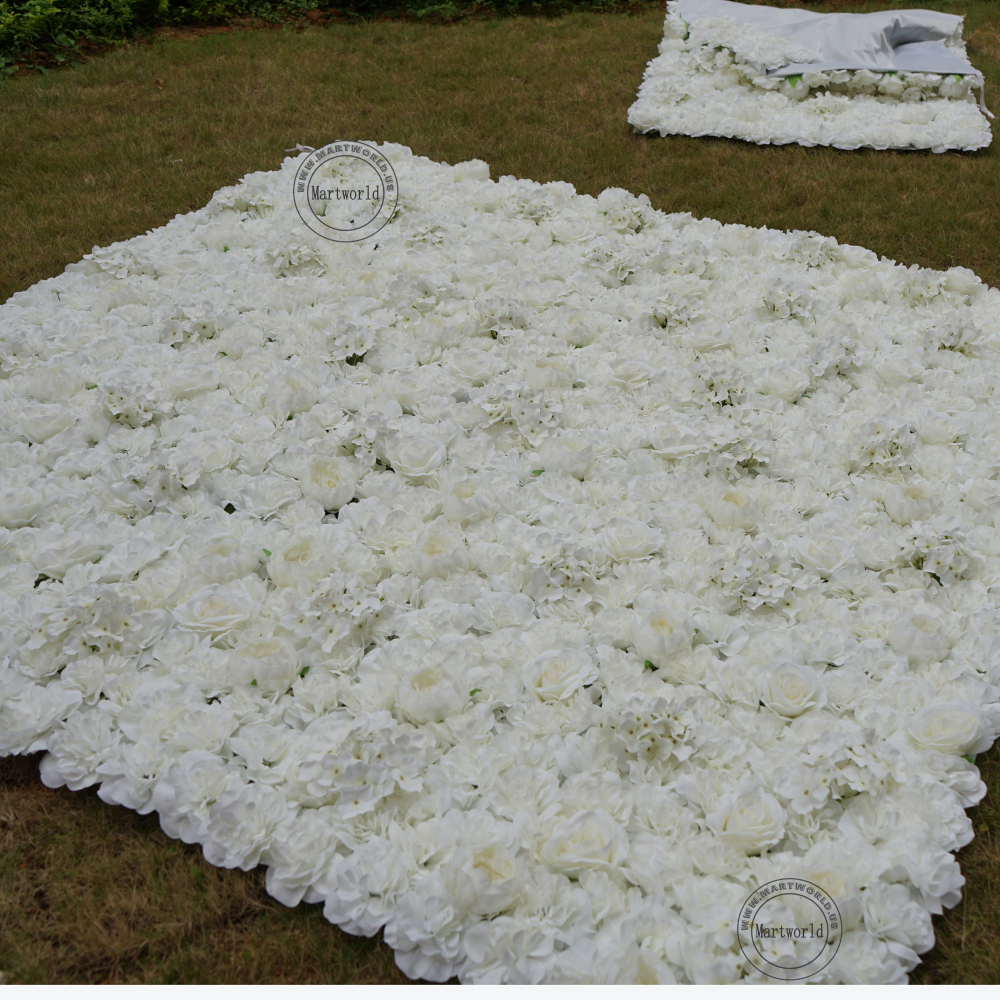 white 3D flower wall romantic rose floral wall for party events planning garden layout bridal shower couples shower wedding photo backdrops decoration