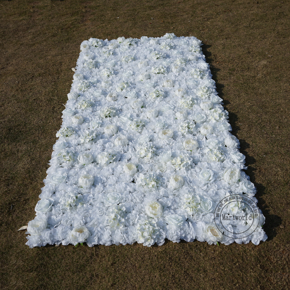 white 3D flower wall romantic rose floral wall for party events planning garden layout bridal shower couples shower wedding photo backdrops decoration