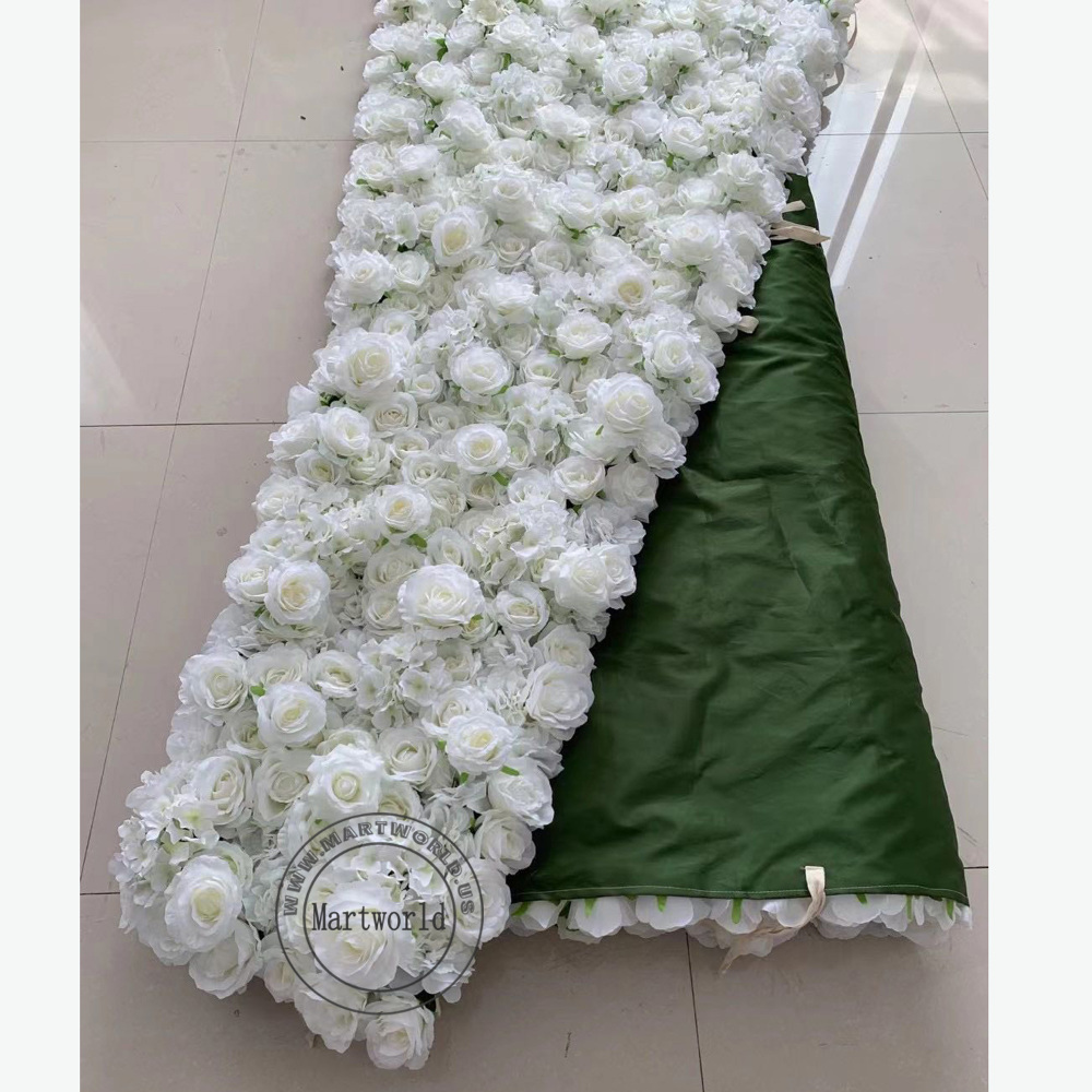 white 3D flower wall romantic rose floral wall for party events planning garden layout bridal shower couples shower wedding photo backdrops decoration