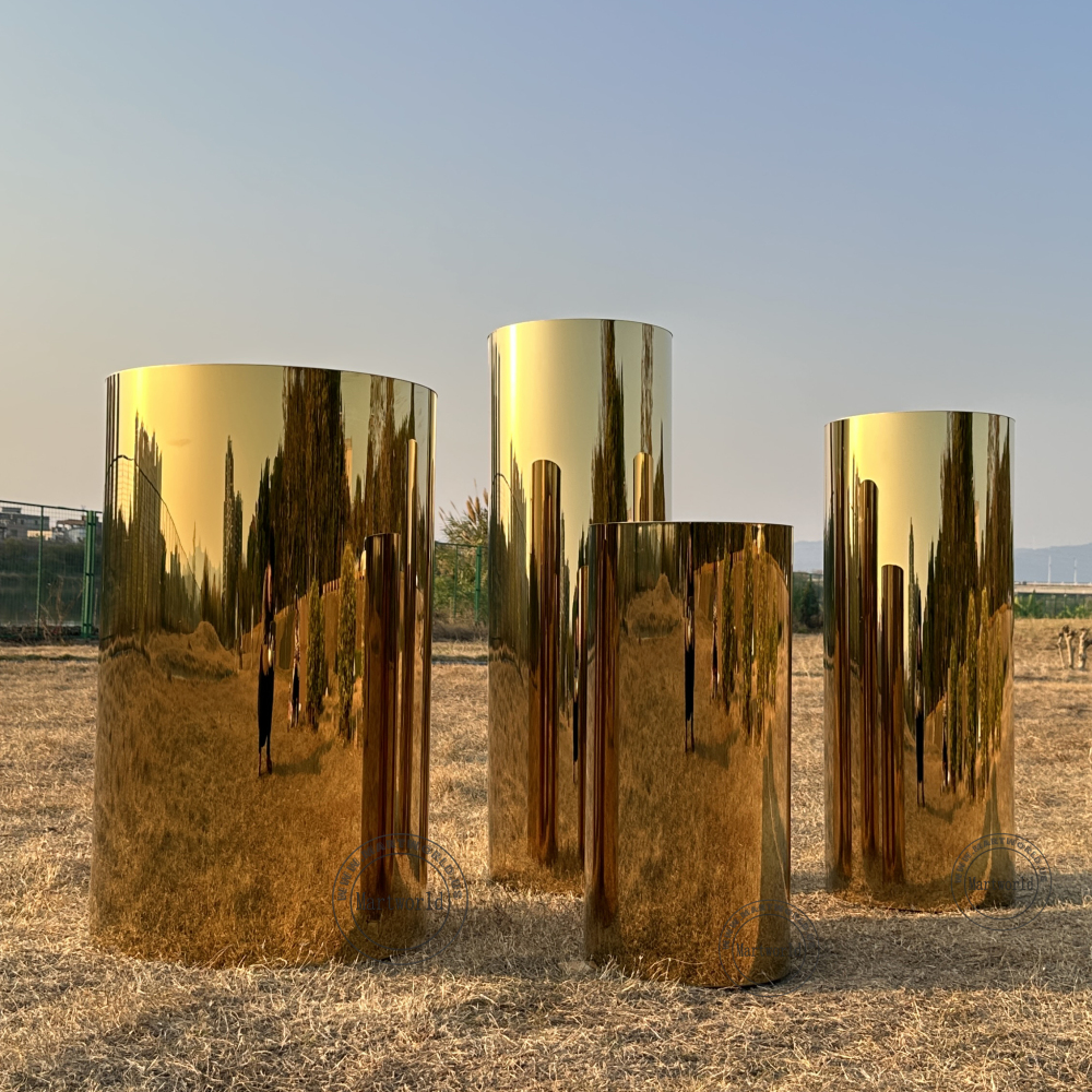 Large pedestal gold table cylinder plinth table cake table birthday party table sweet table wedding table