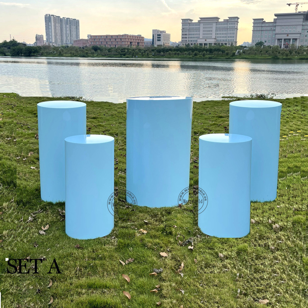 Stylish pedestal cake table cylinder plinth pillars for wedding flower stand party event decor bridal shower couple shower baby shower decor