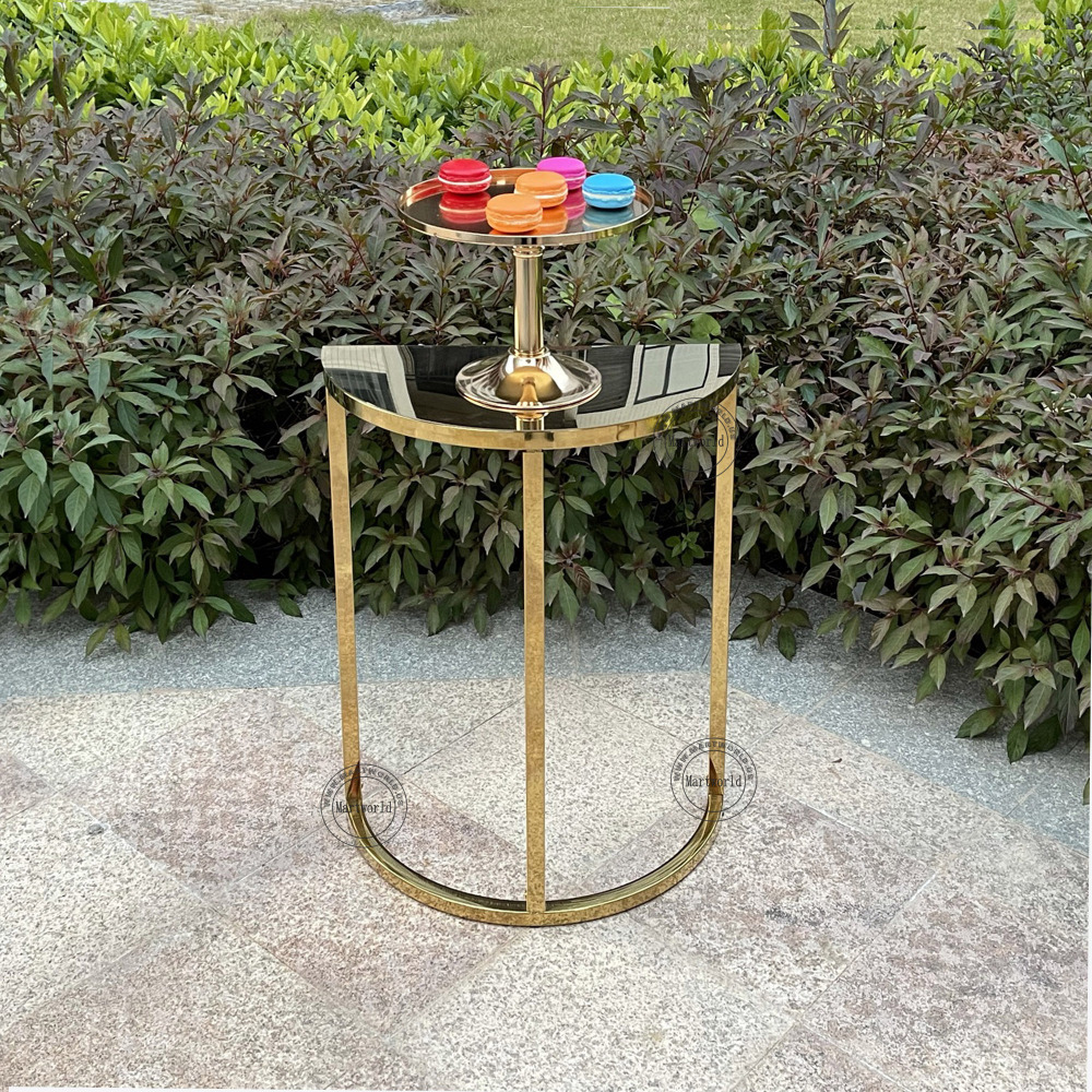 silver and gold moon shape cake candy table top gold base aisle decoration home decoration art display stands wedding birthday party event bridal shower planning decoration