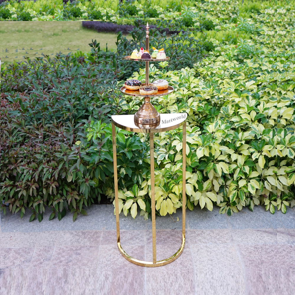 silver and gold moon shape cake candy table top gold base aisle decoration home decoration art display stands wedding birthday party event bridal shower planning decoration