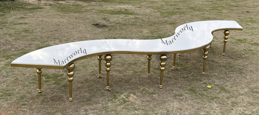 serpentine dining table wedding banquet round table bride and groom table baby shower couples shower table celebrations party dinner table