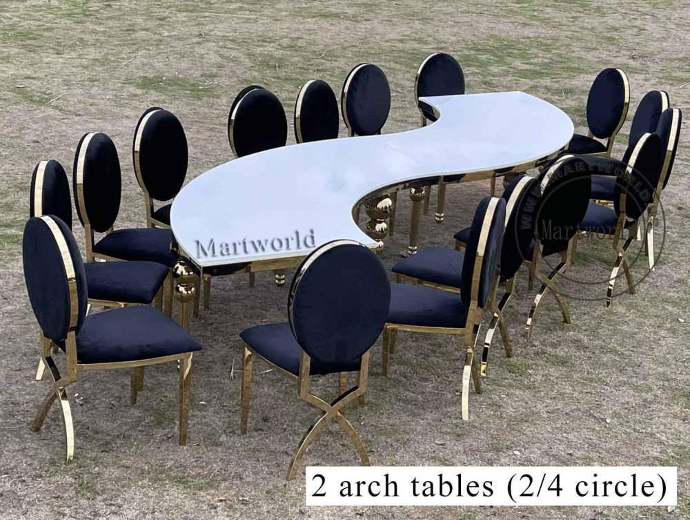 serpentine dining table wedding banquet round table bride and groom table baby shower couples shower table celebrations party dinner table