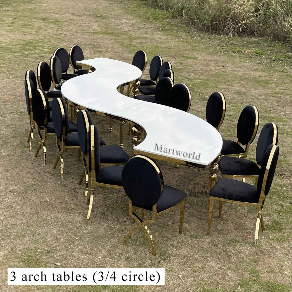 serpentine dining table wedding banquet round table bride and groom table baby shower couples shower table celebrations party dinner table