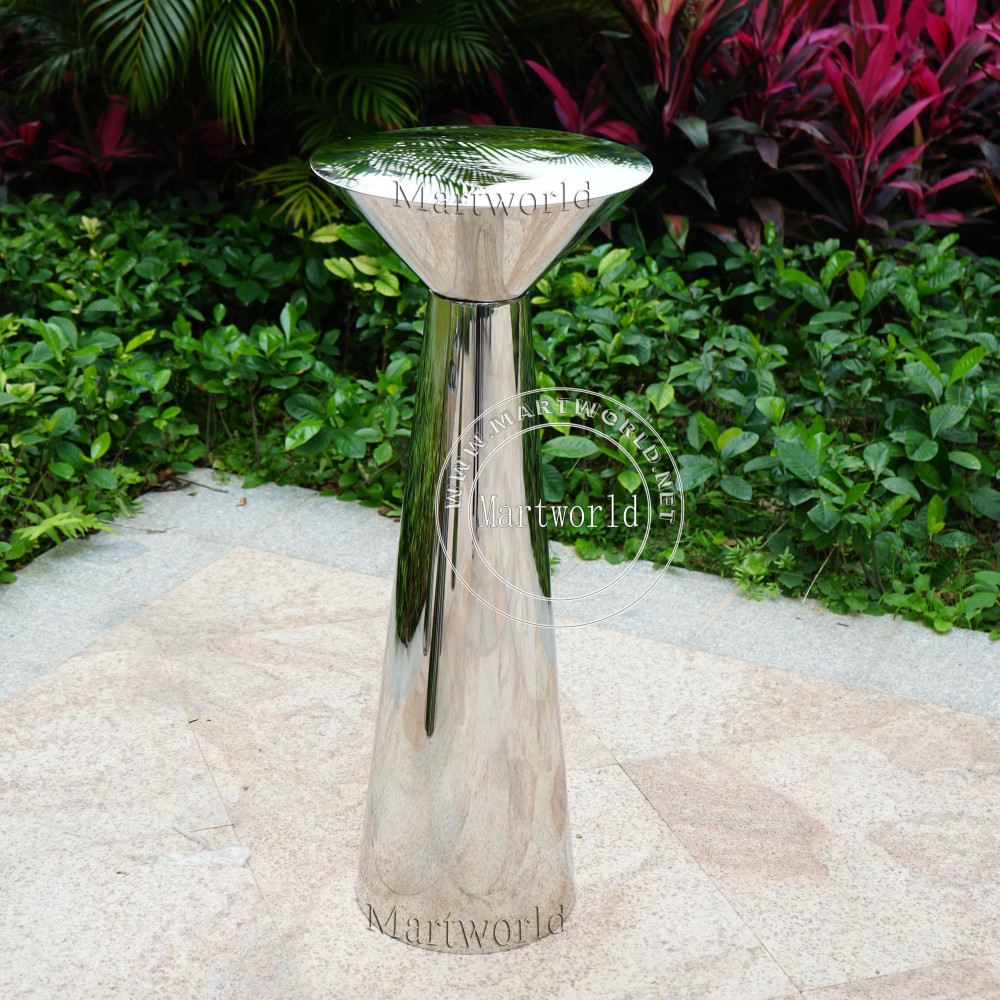 cooktail table siver mirror table pedestal stand art display stands aisle flower stand aisle decoration cake sweet table wedding party event birthday decoration home decoration