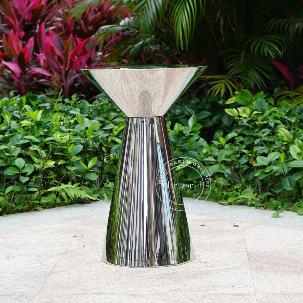cooktail table siver mirror table pedestal stand art display stands aisle flower stand aisle decoration cake sweet table wedding party event birthday decoration home decoration
