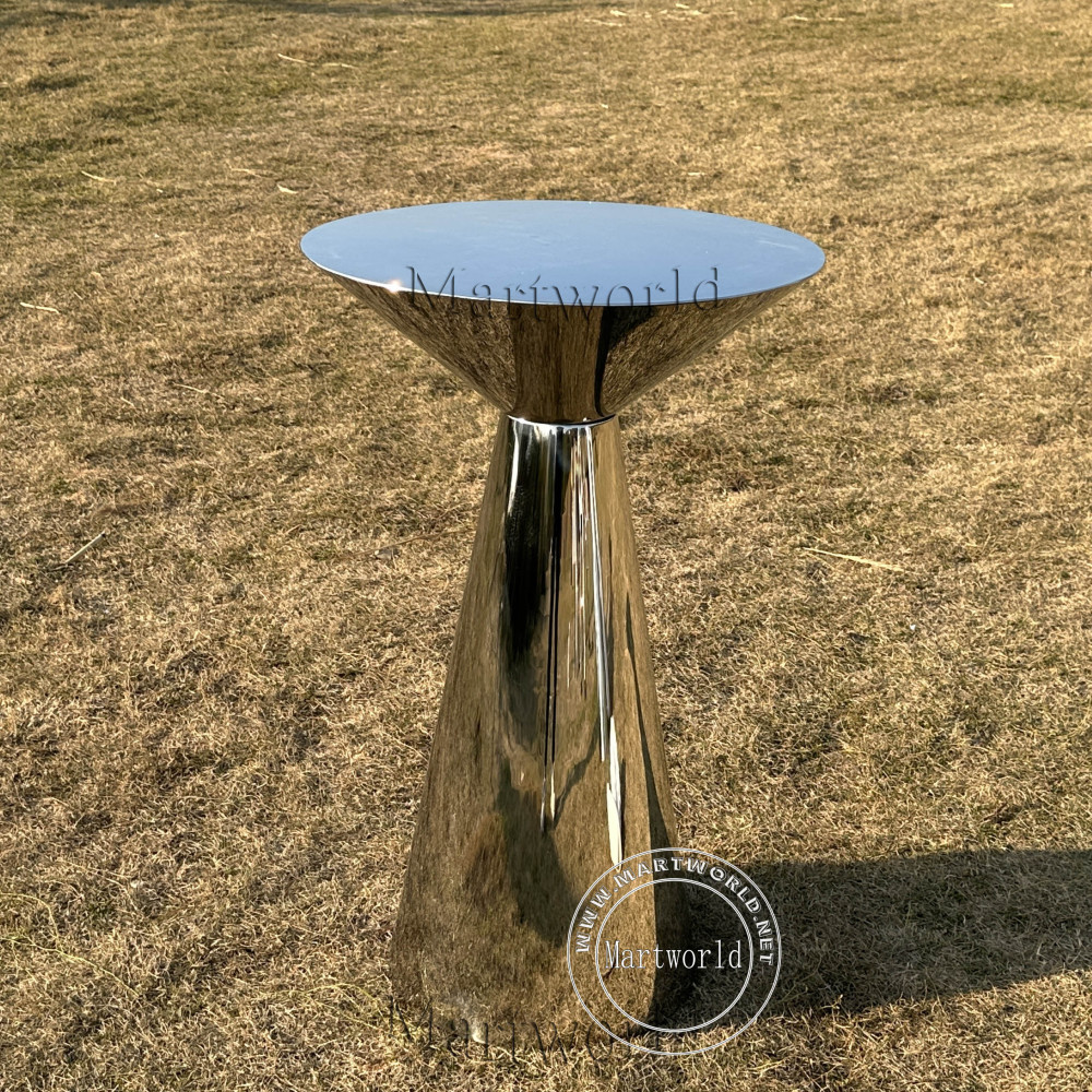 cooktail table siver mirror table pedestal stand art display stands aisle flower stand aisle decoration cake sweet table wedding party event birthday decoration home decoration